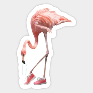 Flamingo and pink shoes Sticker